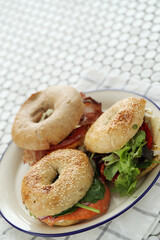 Bagel sandwiches