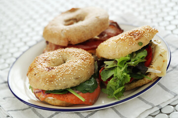 Bagel sandwiches