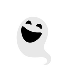 Halloween scary haunted cartoon ghost vector illustration.