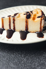 custard sweet pie patisserie bakery fresh dish healthy meal food snack on the table copy space food background