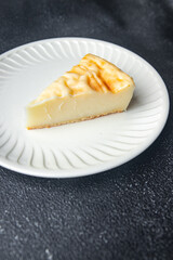 custard sweet pie patisserie bakery fresh dish healthy meal food snack on the table copy space food background