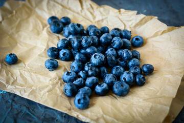 blueberries on a table