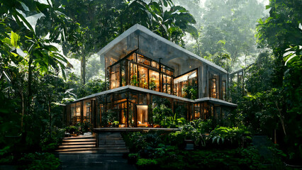 Eco mansion in the jungle