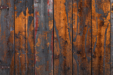 Rich spicy deep toned very textured reclaimed primitive wood planks like a fence with hinges on the...
