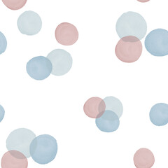 Cute Watercolor Simple Dots Seamless Pattern