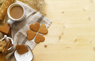 Ginger thin biscuits, heart gingerbread