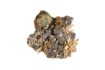 A sample of a natural mineral Galena, lead ore, lead sulfide (sulfide class) intergrowths of...