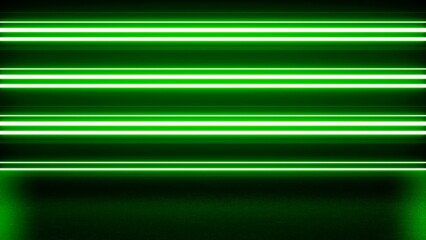 Flashing striped neon green light stage floor background