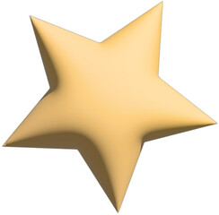 Star 3d style isolated PNG file