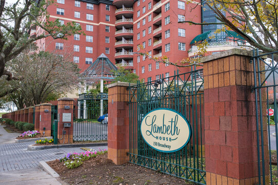 Sign And Gate At The Entrance To Lambeth House Retirement Community On January 19, 2022 In New Orleans, LA, USA