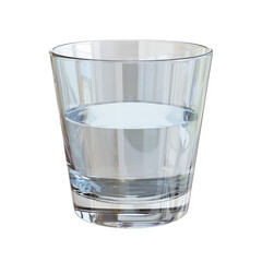half full glass of water isolated on transparent background