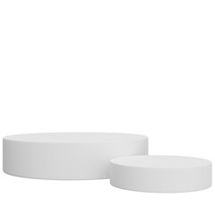 white pedestal on transparent background. 3D Illustration
