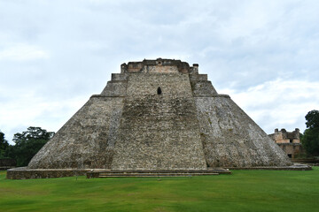The Mayan ancient city of Uxmal, an archaeological site in the middle of a forest on the Yucatán Peninsula in Mexico