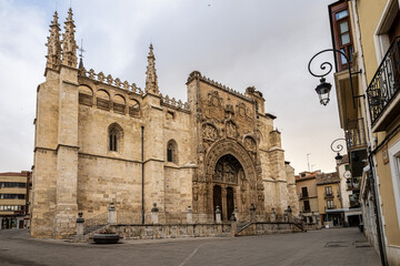 Church of Saint Mary, Santa Maria la Real, in Aranda de Duero, Burgos, Spain. - obrazy, fototapety, plakaty