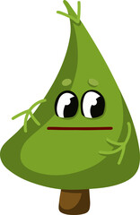 Cute christmas cartoon tree. Holiday celebration concept. Isolated cartoon vector illustration. Festive christmas object. Holiday decor. 