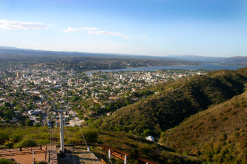 Landscape of the city of Villa Carlos Paz, Cordoba, Argentina. Tourist city of the Valley of...