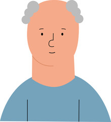 Portrait of an elderly man illustration vector