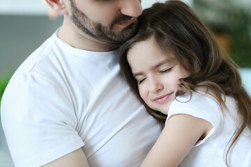 Fototapeta premium Family. Father with daughter at home
