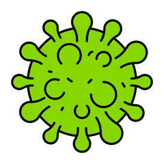 Fototapeta premium Green Bacterium Concept, Microscopic view of rotavirus vector color icon design, Biochemistry symbol, Biotechnology and Biochemical Sign, Science and engineering stock illustration
