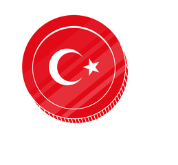 Turkish Flag vector hand drawn,Turkish Lira vector hand drawn