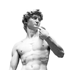 Statue of David by Michelangelo isolated - obrazy, fototapety, plakaty