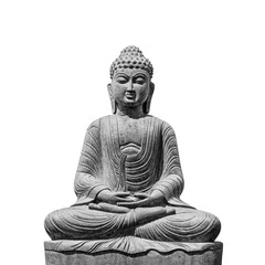 Stone statue of Buddha isolated - 527050954