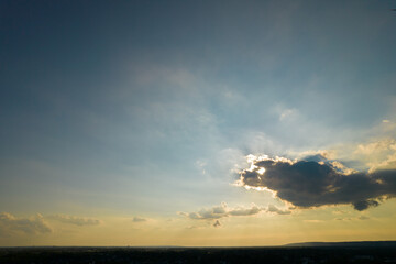 Fototapeta na wymiar Silver lining clouds during sunset