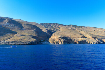 Fototapeta premium Südkreta - Chora Sfakion am Libyschen Meer, Kreta/Griechenland