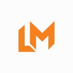 LM Letter orange yellow logo vector image