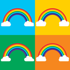 Rainbow cloud clipart background