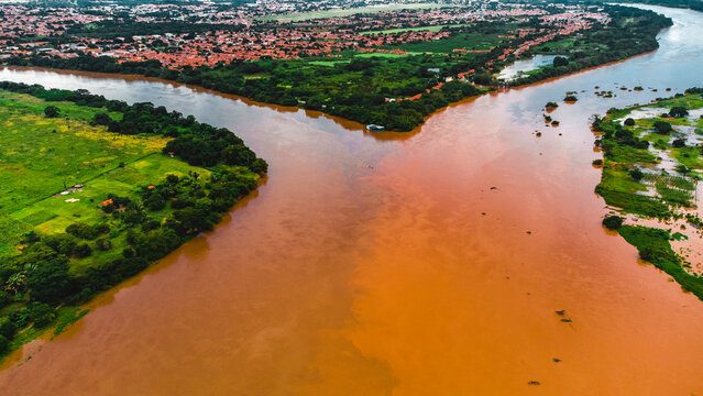 Natureza &Aacute;gua Parque Ambiental Encontro Rios Rio Poti Parna&iacute;ba Ponto Tur&iacute;stico Poty Velho Restaurante Flutuante  Solim&otilde;es Negro Teresina Verde Marrom Paisagem Drone Turismo Viagem Viajar
