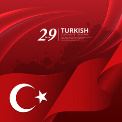 Celebration Turkey republic day background template design vector