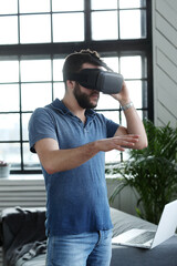 Man with VR headset