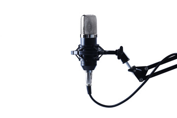 Retro Microphone On Stage With Bokeh Light