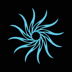 Fototapeta premium Blue flower vector logo design 