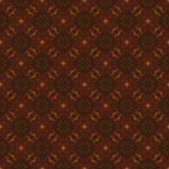 Abstract red orange color flower or star seamless pattern background, fabric oriental retro decorative paint texture fashion.