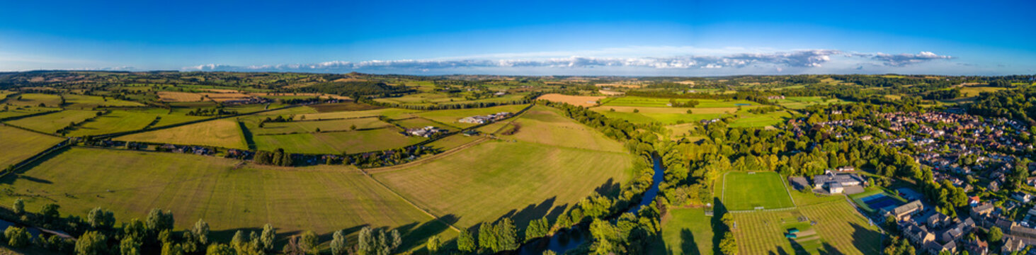 Panoramic aerial view over North Yorkshire countryside