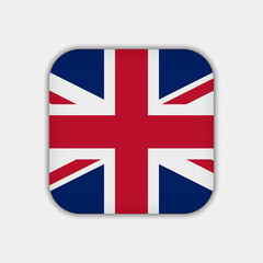United Kingdom flag, official colors. Vector illustration.