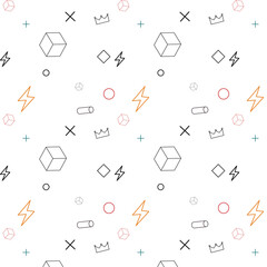 Memphis geometric pattern. seamless graphic pattern of 80s trendy styles .