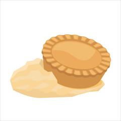 illustration vector of Australian meat pie isolated on white background