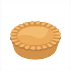 illustration vector of Australian meat pie isolated on white background