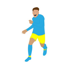 Ukrainian football player in national clothes