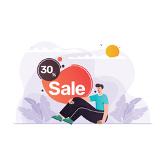 Black Friday discount offer Illustration Concept