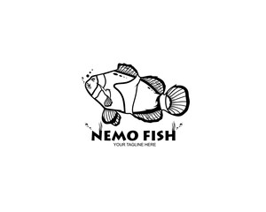 Nemo fish logo silhouette vector design