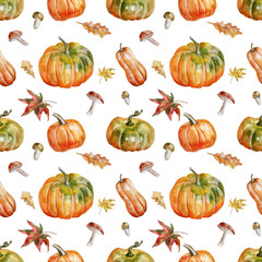 seamless pattern with pumpkins