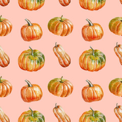 seamless pattern with pumpkins