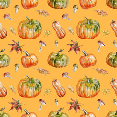 seamless background with pumpkins