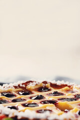 Fresh tasty homemade pie with berries on the plate