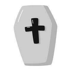 Obraz premium Happy halloween coffin with cross