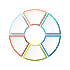 Fototapeta premium Basic Circle infographics design with 6 steps.